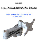 DW170S Folding Articulated Monitor Wall Mount Arm & VESA Bracket Extendable to 17 inches