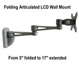 DW170S Folding Articulated Monitor Wall Mount Arm & VESA Bracket Extendable to 17 inches